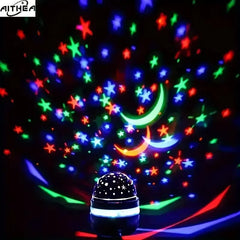AITHEA Rotate  Multicolor USB Projector Light Night Light for Home Bedroom Party Decor Disco Light Kids Decoration Christmas