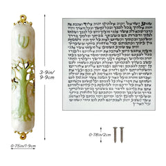 Hand Painted Door Mezuzah Ornament with Screw Zinc Alloy Jewish Mezuzah Case Cover Delicate Embellished Door Wall Hanukkah Decor
