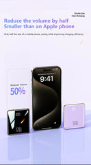 New 500000mAh Mini Power Bank Built-in 4 Cables Large Capacity Super Fast Charging External Battery for IPhone Samsung