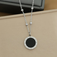 Fashion Roman Digital Wafer Pendant Necklace Stainless Steel Party Jewelry Sexy Choker