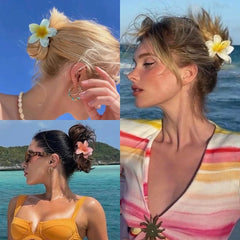 Bohemian Floral Hair Claw Clip – Hawaiian Beach Style