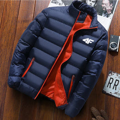 Men's  New Winter Long Sleeve Cotton Coat Zipper Jacket Men's Cotton Coat