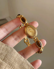 Luxury Green Jade Quartz Wristwatch for Women – Elegant Gift