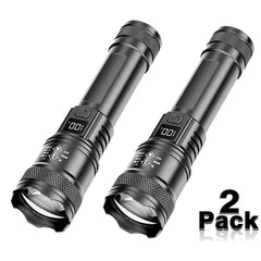 Ultra Bright LED Flashlight 2000LM Type-C Rechargeable Long Range Zoom Tactical Torch Outdoor Emergency Camping Fishing Lantern
