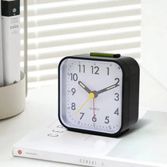 1pc Simple Night Light Small Alarm Clock, Bedside Desktop with Snooze Function Household Creative Plastic Quartz Clock