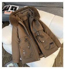 Korean Style Women’s Hooded Winter Parka – Thick Warm Coat
