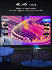 4000 ANSI 4K UHD Video Projector Android 14 Google TV Daytime Native 1080P Wifi Auto Focus Tof Home Theater Beamer For Movie