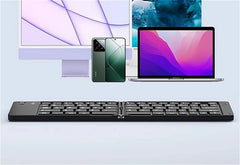 MINGCVIL Mini Foldable Wireless Keyboard Slim Portable Bluetooth Keyboard Rechargeable Folding Keyboard for IOS Windows Android
