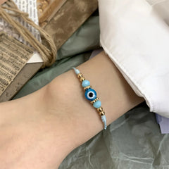 Turkish Evil Eye Bracelets For Women Men Handmade Woven Crystal Beads Demon Eyes Red Black Rope Chain Bracelet Couple Jewelry