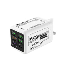 240W 6 Ports USB Charger PD Fast Charging Charger Wall Adapter for iPhone Samsung Xiaomi EU/US/UK Plug Charger Quick Charge 3.0