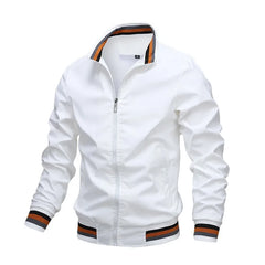 Men's  Autumn and Winter Stand Casual Zipper Jacket Outdoor Sports Coat Windbreaker Jacket for Men Waterproof Bomber