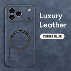 For Magsafe Leather Shockproof Phone Cases For iPhone 17 16 15 14 13 12 11 Pro Max 16e Plus Air Magnetic Wireless Charging Cover