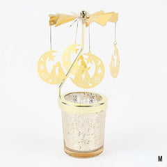 Romantic Valentine's Day Gift Rotating Angel/Rose/Xmas Snowflake Candlestick Candle Tea Lamp Holder for Home Party Decoration
