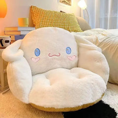 Home Decor Kawaii Cinnamoroll Big Size Cute Plush Half Surrounded Black Kuromi Cushion Backrest Dormitory Office Non-Slip Chair Cushion