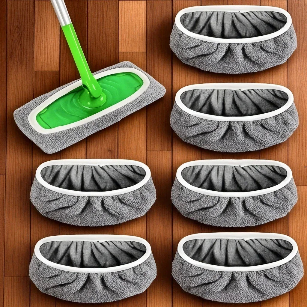4 Reusable Mop Pads with High Water Absorption and Ultra-fine Fiber Cleaning Pads That Can Firmly Adhere To Most Standard Mops Kitchen Tools, Kitchen Cleaning