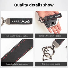 Suede Car Logo Keychain for Audi A1–A8 Q1–Q8 TT