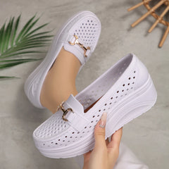 Women’s Breathable Wedge Sneakers Non-Slip Thick Sole Shoes