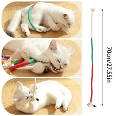 1 Piece Interactive Teeth Grinding Cotton Rope Cat Toy Play Teeth Grinding Daily Interactive Teasing Stick Pet Shop