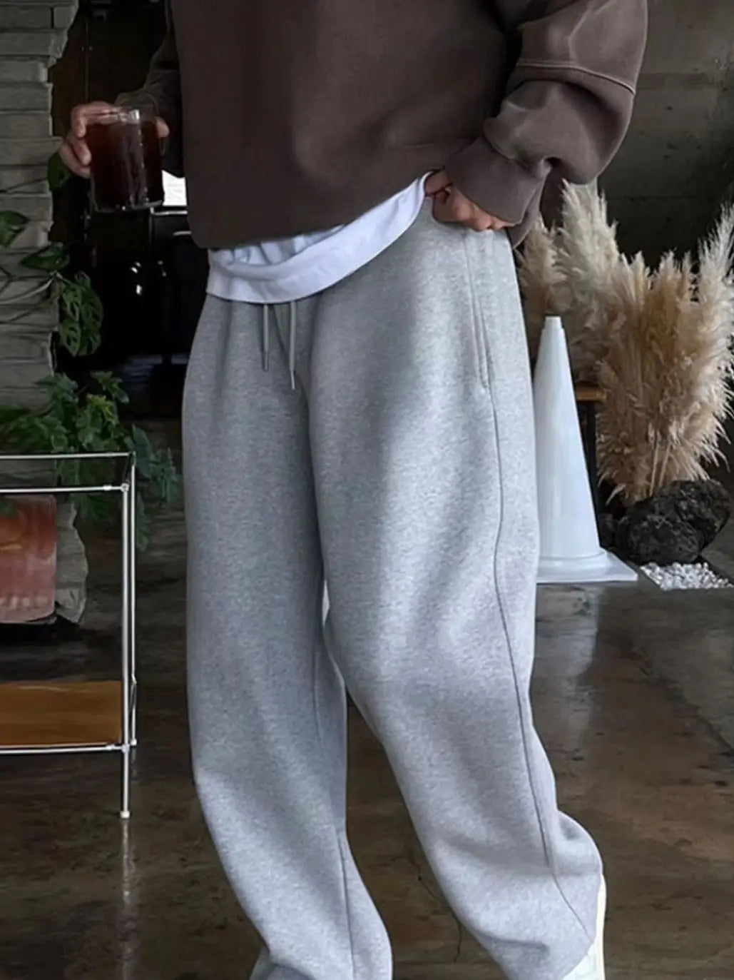 American Heavyweight Sports Sweatpants for Men in The Summer of 2025, New Straight-leg Casual Wide-leg Long Pants