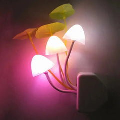 Novelty Mushroom Fungus Night Light EU & US Plug Light Sensor 220V 3 LED Colorful Mushroom Lamp Led Night Lights Home Decor