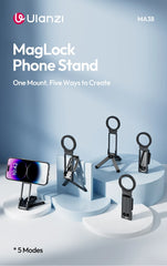 Ulanzi MA38 Mobile Phone Photography Stand Selfie Stick Double Magnetic Overhead Tripod for Samsung Xiaomi Huawei iPhone Vivo