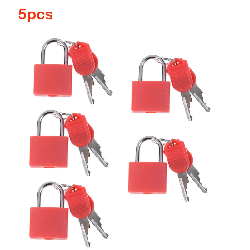 5PCS 22mm Small Mini Strong Steel Padlock Travel Suitcase Diary Lock With 2 Keys Colored plastic case padlock Decoration