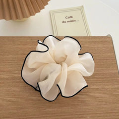 Korean Big Scrunchies – Pink & White Hair Bands for Women