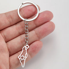 Lucktune Israel Star of David Pendant Keychain for Women Men Stainless Steel Jewish Keyring Judaism Jewelry Gift Wholesale 2025