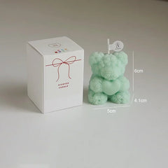 Cute Rose Bear Candle Romantic Cute Soy Wax Aromatherapy Small Scented Relaxing Birthday Wedding Party Gift Home Decor