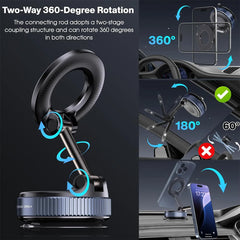 Magnetic Suction Cup Car Mount – 360° Foldable Holder