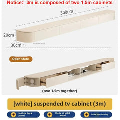 Solid Wood Suspended TV Stand Creative Wall-mounted Storage TV Cabinet Living Room Furniture Home Designer Center Table h