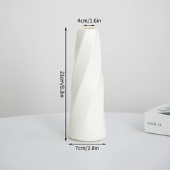 Nordic Vases Pure White Plastic Vases Imitation Ceramic Flower Vases Desktop Flowerpot Wedding Decor Home Ornament