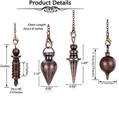Copper Metal Pendulum for Dowsing Divination Energy Work Meditation Scrying Witchcraft Pendulums Tool Spiritual Pendulos X092
