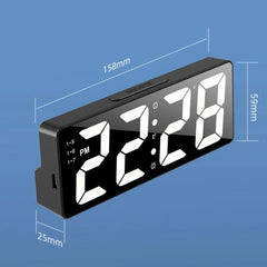 Voice Control Digital Alarm Clock Temperature Date 2 Alarm Snooze Night Mode Table Clock 12/24H USB Plug-in Always On LED Clock