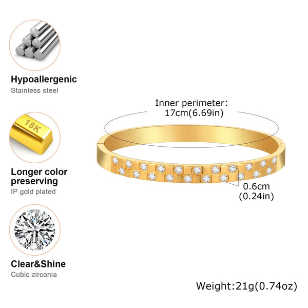 Vnox Gold Plated Love Cuff Bangle – Stainless Steel Bracelet