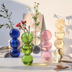 Romantic Glass Vase Modern Creative Hydroponic Flower Pot Funny Simple Spherical Flower Vase Dining Room Home Decor