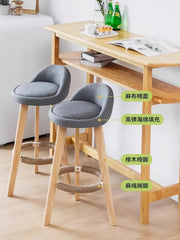 Bar Stools home high stool bar high chair cashier stool simple solid wood bar chair front desk commercial Kitchen & Dining Furniture