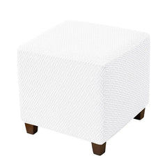 1PC Stretch Ottoman Slipcover Stool Cover T-shape Jacquard Elastic Square Sofa Footrest Covers for Living Room Office Home Decor