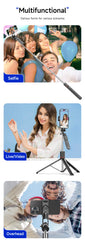 MEUYAG Selfie Stick Tripod with 1708mm Long Monopod Fill Light, Bluetooth Remote, 360° Rotation, 1/4 Interface, for mobile phone