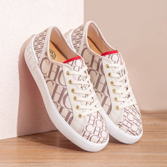 C-H Women's Casual Shoes  Autumn New Comfortable Canvas Shoes Skeleton Correction Woman Walking Flat Shoes