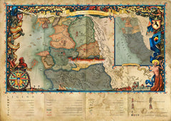 Witcher World Map Continent Locations Wall Art Video Game Gamer Room Decor Poster Canvas Painting Wall Pictures Home Decor Gifts