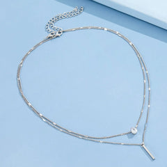 Trendy Zircon Pendant Necklace Multilayer Chain Choker Fashion Female Party Shiny Jewelry Gift