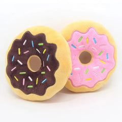Dog Toys Donut Plush Soundmaking Cute Toy Pets Dog Squeaky Sound Funny Interactive Bite-Resistant Chew Biting Teeth Grinding Pet Shop