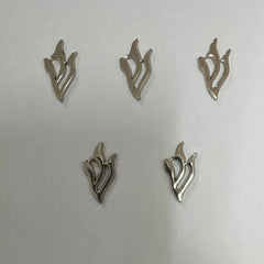Hebrew Letter Shin for Mezuzah Metal Shin Yellow Gold small Shin Design Mezuza Shin for Israel Judaism
