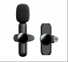 Basix Mini Wireless Lavalier Microphone Noise Cancelling for iPhone Android Cameras - Portable Wireless Mic for Live Interviews