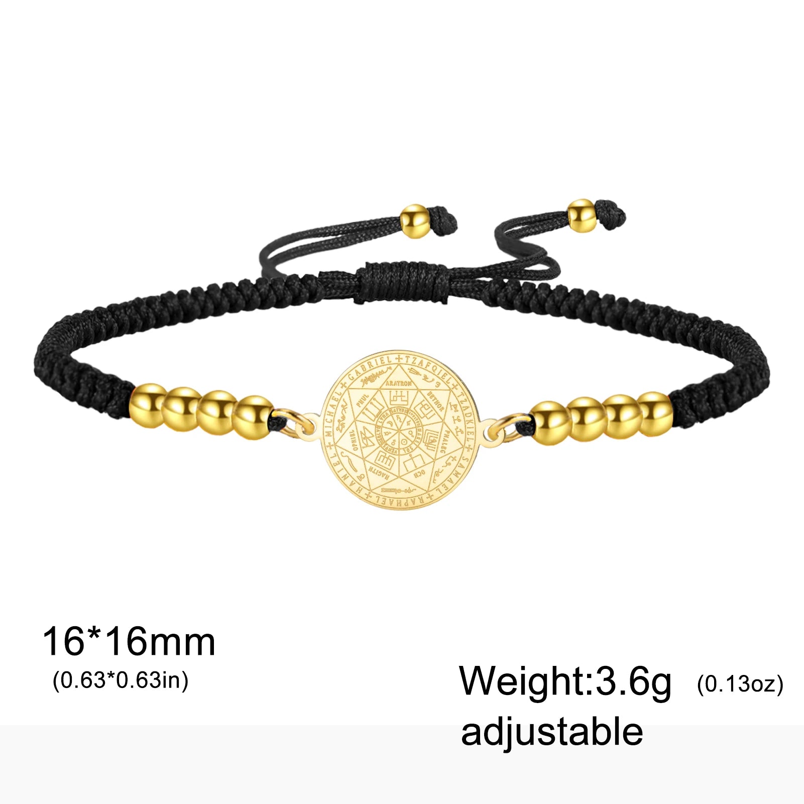 Lucktune Seven Angels Compass Bracelets Stainless Steel Women's Hand Bracelet Religious Amulet Jewelry Party Gifts Wholesale