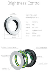 Upgrade 3200K-6500K LED Clip Ring Light 40 LED Lamp Selfie Fill Lights For iPhone Andriod Mobile Phone USB Charge Enhancing Lamp