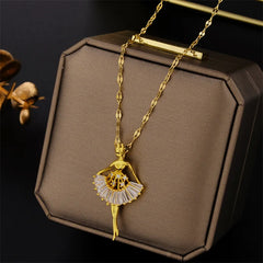 New In Light Luxury Zircon Crystal Stainless Steel Necklace Korean Fashion Sweet Sexy Female Clavicle Chain Jewelry