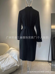 Women’s Elegant Long Sleeve Belted Pocket Dress
