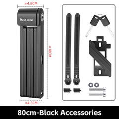WEST BIKING Foldable Bike Lock Key Strong Security Anti-theft Bicycle Password Lock Heavy Chain Cable Padlock Motorcycle Lock